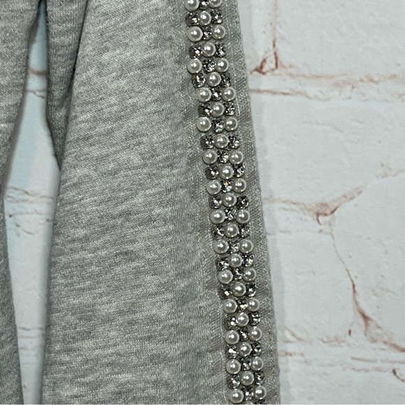 Juicy Couture Sweatshirt Womens Small Gray Full Zip Rhinestones Diamond Pearls - Picture 10 of 11